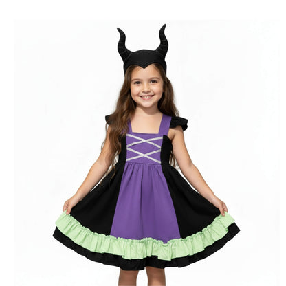 Maleficent Dress for Girls Villain Outfit for Kids