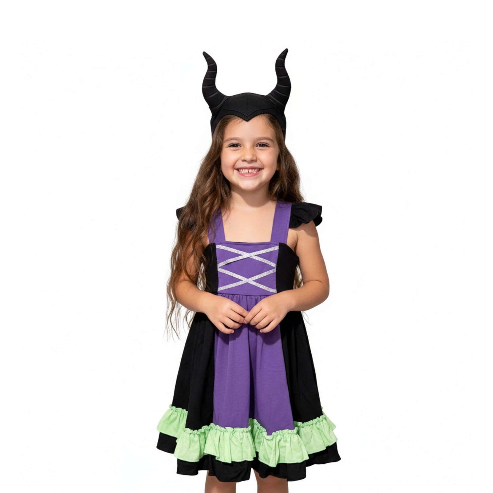 Maleficent Dress for Girls Villain Outfit for Kids