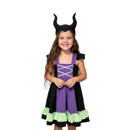 Maleficent Dress for Girls Villain Outfit for Kids