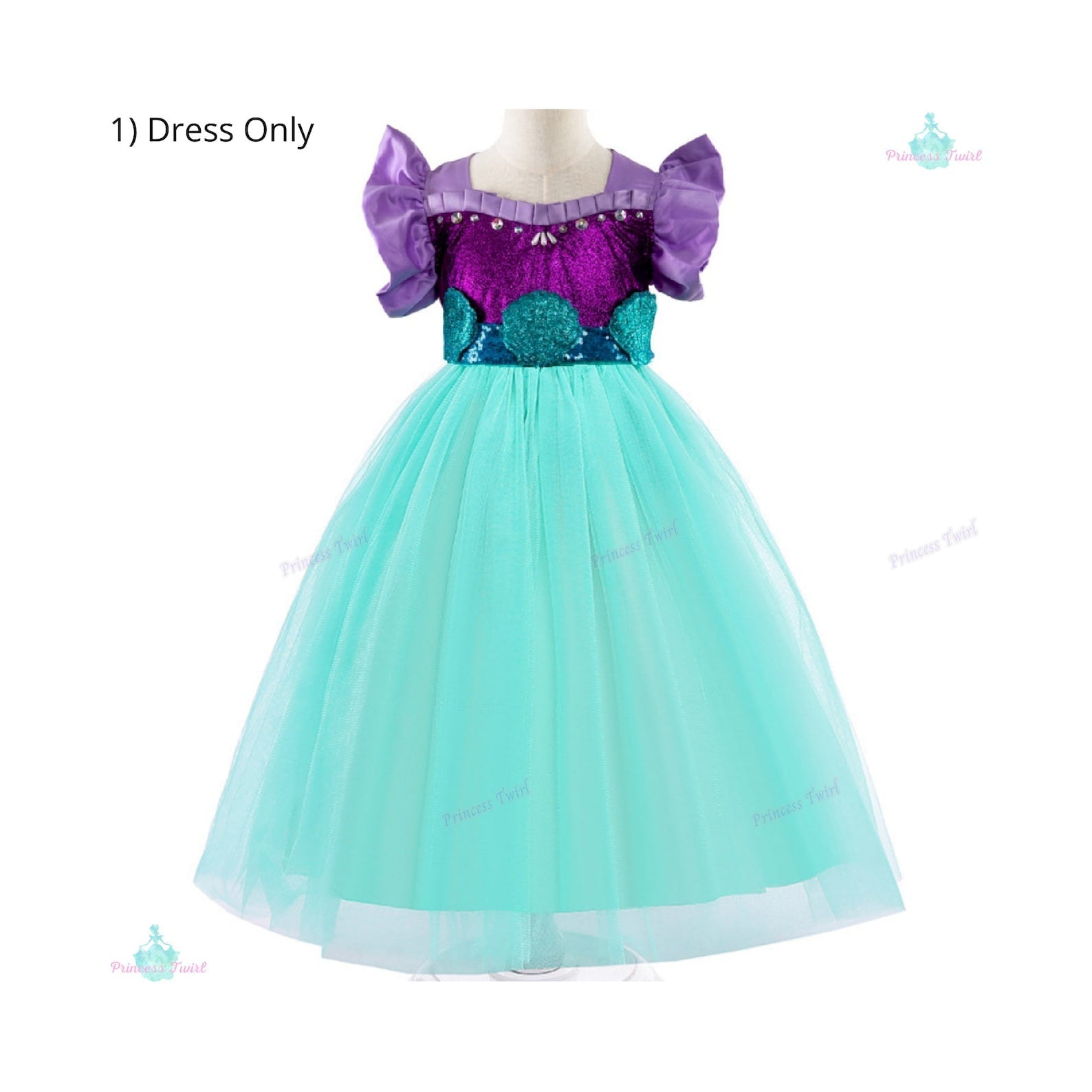 New Unique Style Little Mermaid Princess Dress Inspired by Disney's Ariel 2-3T Dress Only