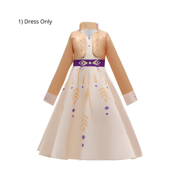 Princess Anna’s Frozen 2 Coronation dress for girls and cosplay Halloween queen costume Dress Only