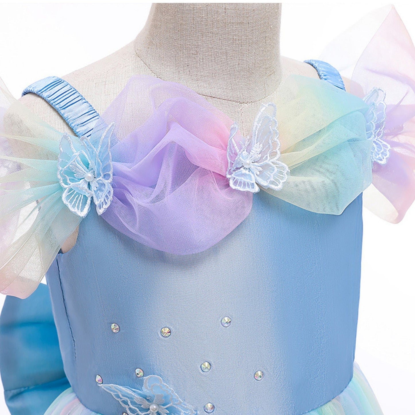 Rainbow Butterfly Cinderella Princess Dress and Accessories