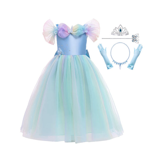Rainbow Butterfly Cinderella Princess Dress and Accessories