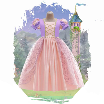 rapunzel dress to impress for kids and toddlers, pink and purple