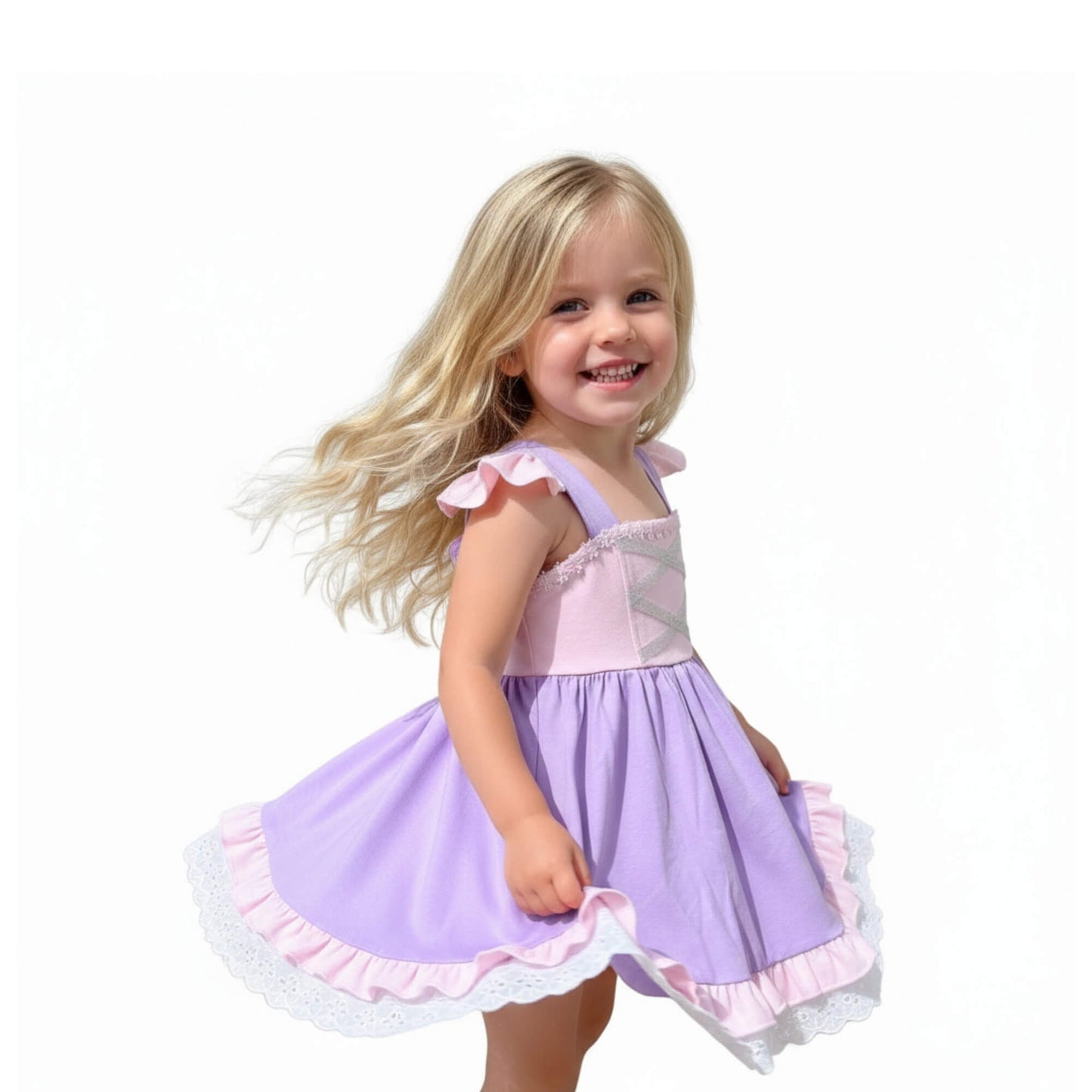 Rapunzel Purple and Pink Dress for Kids Everyday Casual Costume