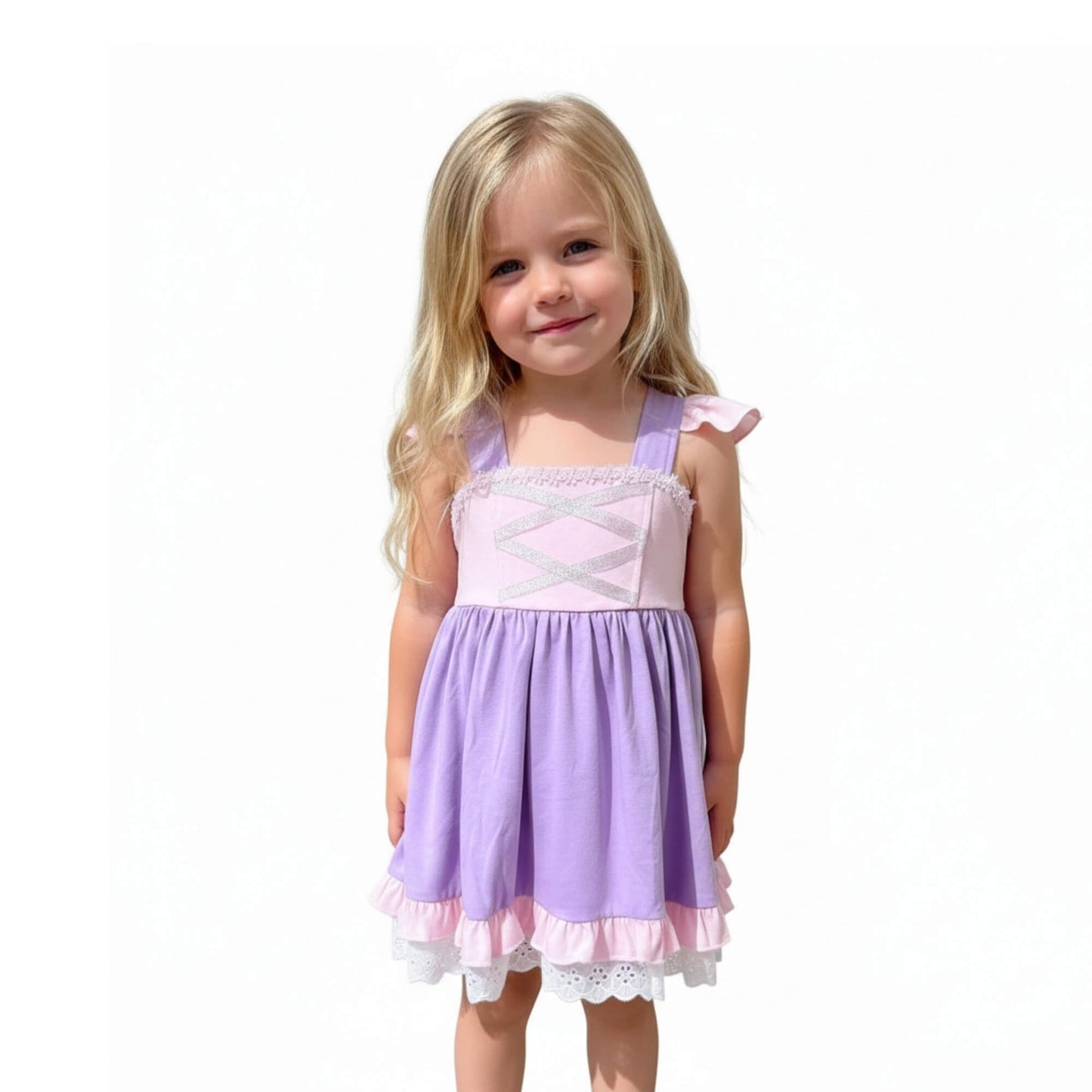 Rapunzel Purple and Pink Dress for Kids Everyday Casual Costume