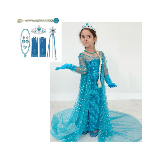 Shimmering Ice Queen: Elsa Costume and Dress for a Magical Experience Dress + Accessories