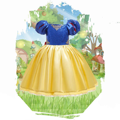 elegant snow white gown for girls. full with glittery sequence and elegant lace perfect birthday dress