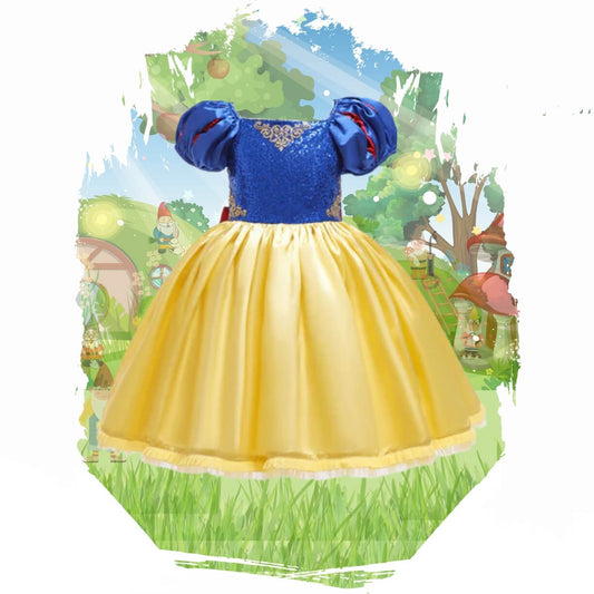 elegant snow white gown for girls. full with glittery sequence and elegant lace perfect birthday dress