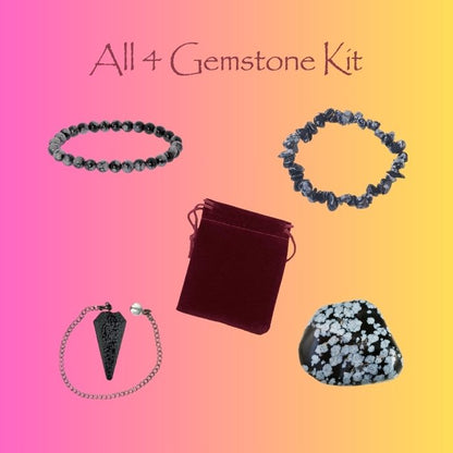 Princess Snow White' Shimmering Snow Gemstone Kit - Snowflake Obsidian