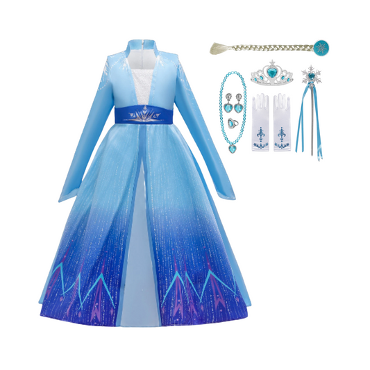 The Ultimate Elsa Birthday Dress and Frozen 2 Accessories Gift Set! Dress + Accessories