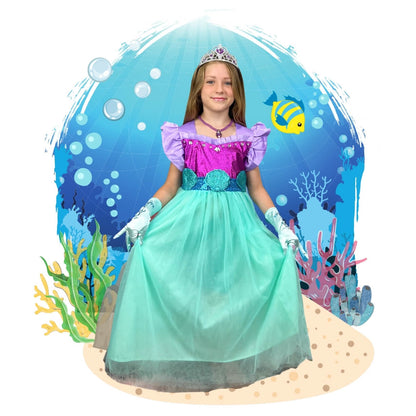 halloween costume mermaid inspired dress ariel color for kids and toddlers girls