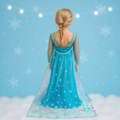 Let It Go Elsa Dress dress PERSONALIZED GIFT SET Ice Queen Elsa Costume Snow Queen Dress with Cape