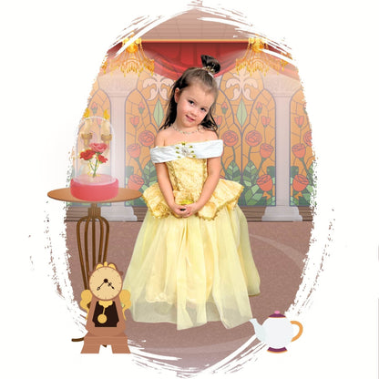 beauty and the beast dress for kids yellow and white belle dress for girls