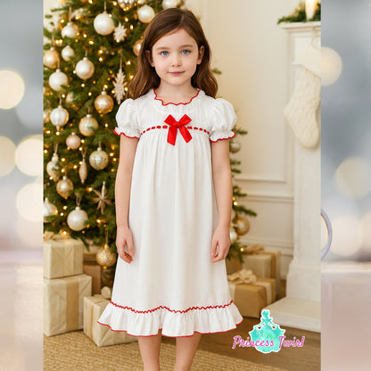 White Clara Nutcracker dress Christmas Eve cotton dress