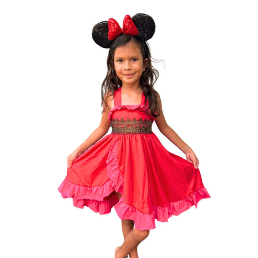 Princess Elena Red and copper Dress for Girls