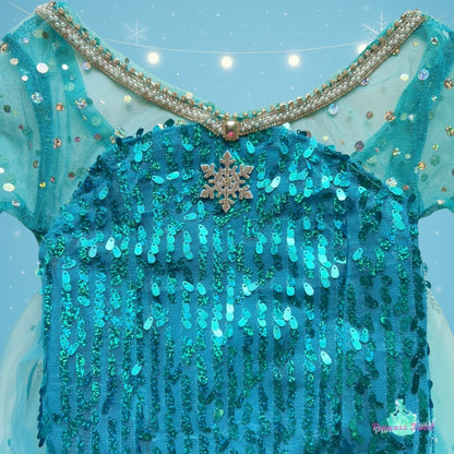 Let It Go Elsa Dress dress PERSONALIZED GIFT SET Ice Queen Elsa Costume Snow Queen Dress with Cape