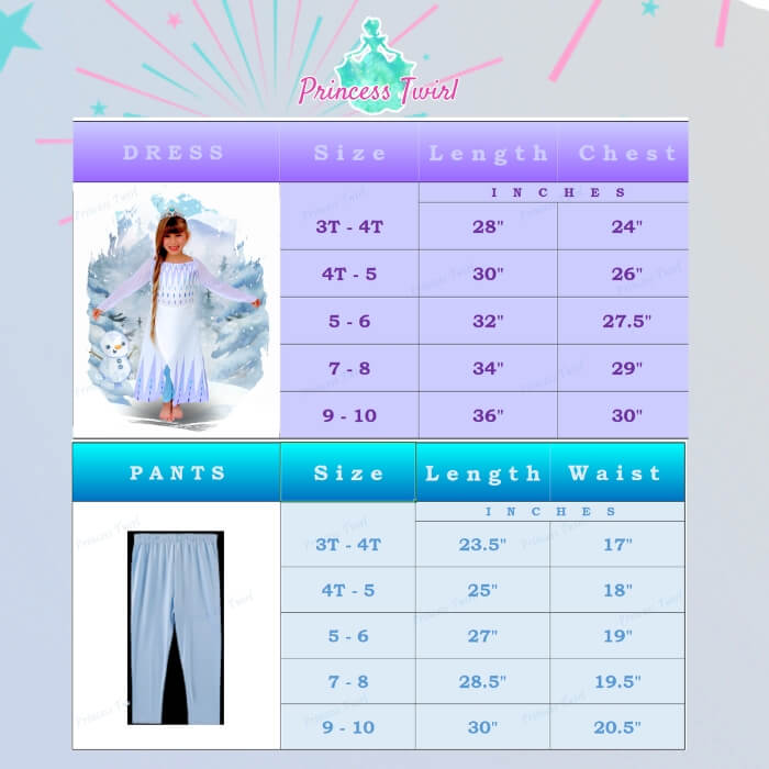 elsa show yourself pants costume 3t 4t 5 6 7 8 9 10