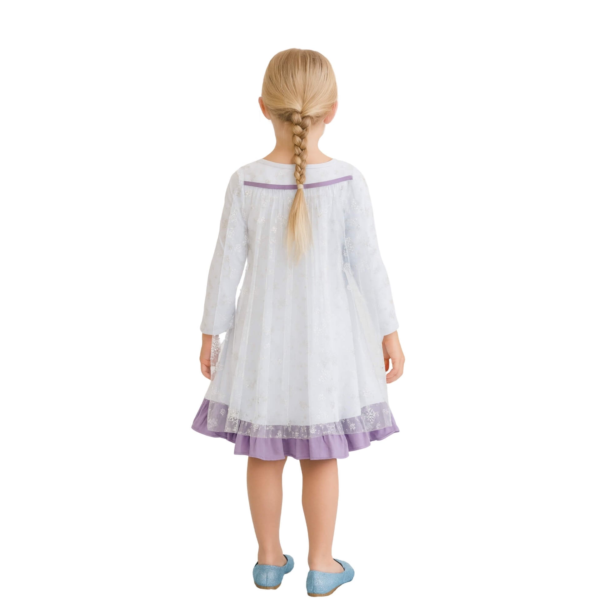 elsa white dress Ice Queen Long Sleeves White Everyday Play Dress for Kids – Princess Twirl