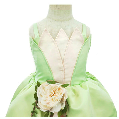 Deluxe Disney-Inspired Princess Tiana Costume Dress for Birthday and Beyond