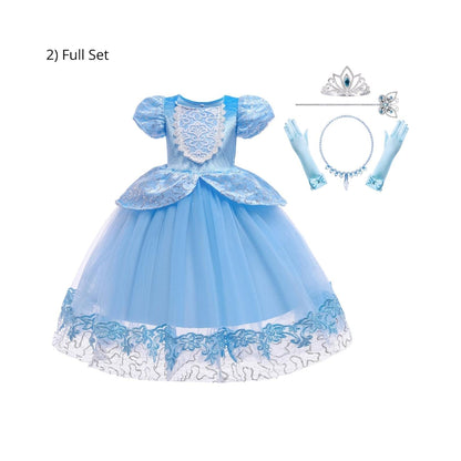 Cinderella-Inspired Princess Dress for Girls' Birthdays and La Cenicienta Celebrations Full Set