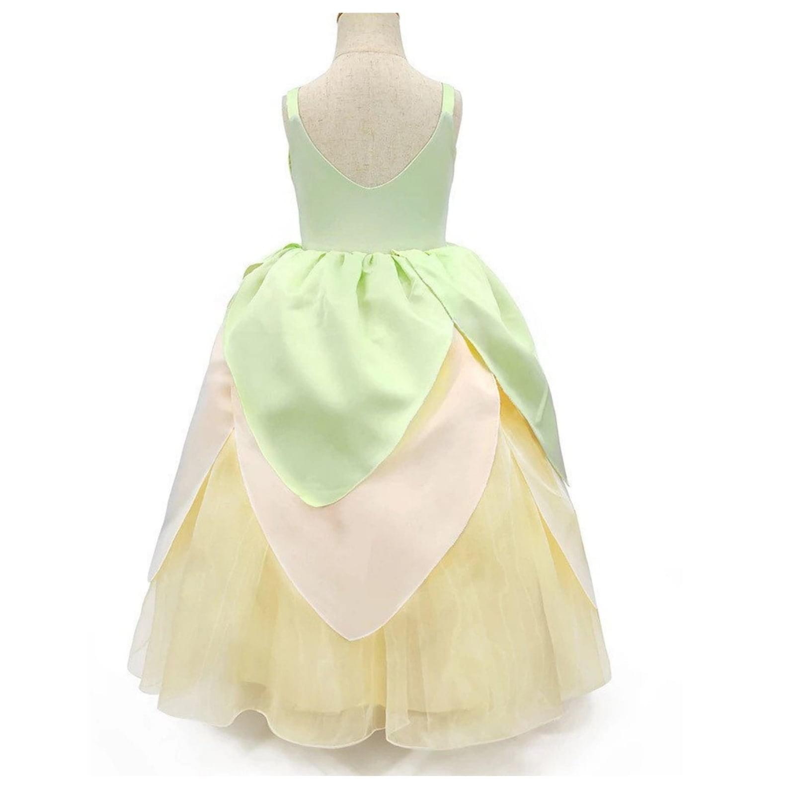 Deluxe Disney-Inspired Princess Tiana Costume Dress for Birthday and Beyond