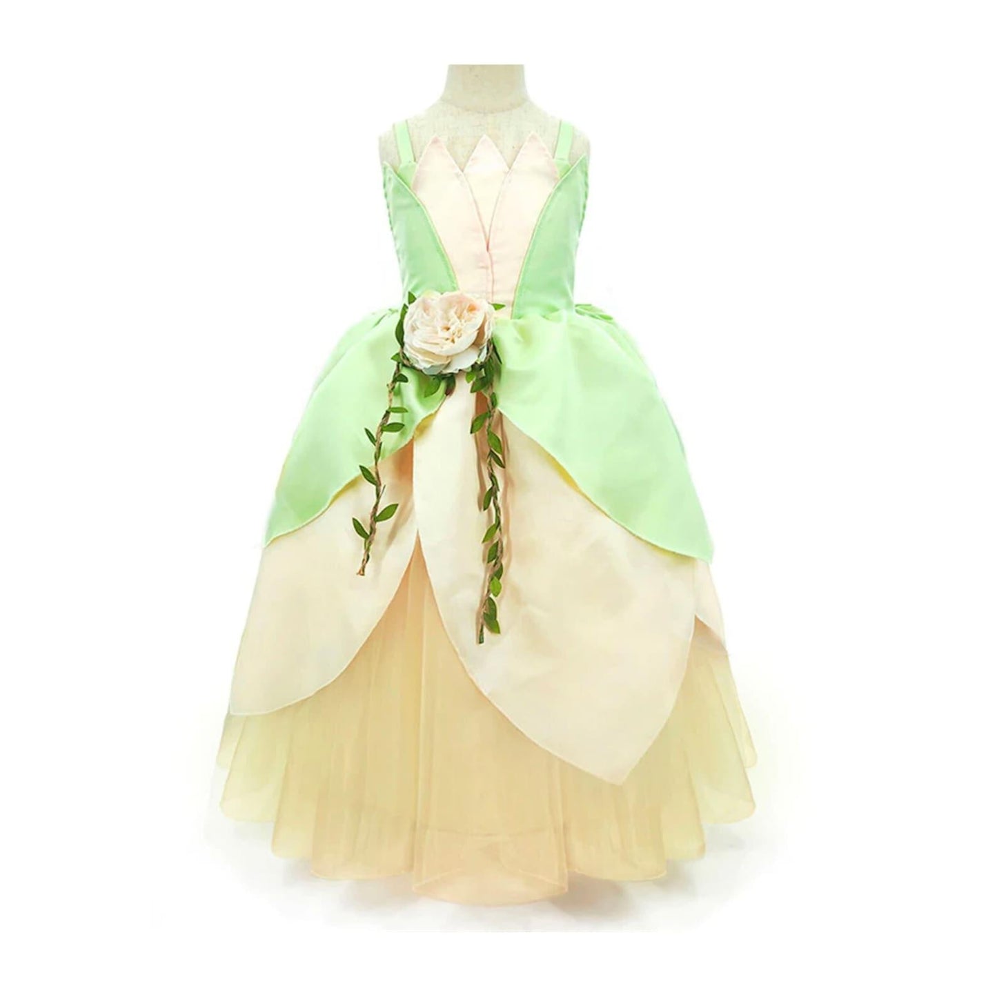 Deluxe Disney-Inspired Princess Tiana Costume Dress for Birthday and Beyond