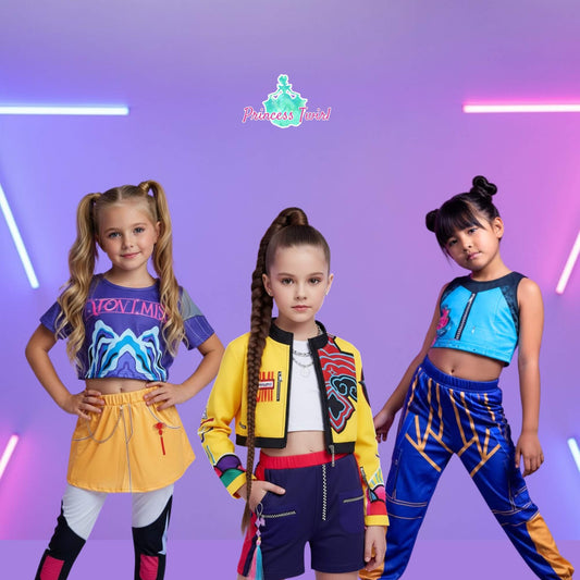 Kpop ONHAND Limited Stock Kpop Demon Hunters Printed Costume Outfit for Girls Rumi Mira Zoey Inspired Cosplay