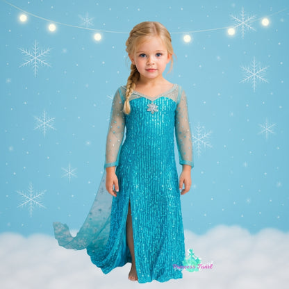 Let It Go Elsa Dress dress PERSONALIZED GIFT SET Ice Queen Elsa Costume Snow Queen Dress with Cape