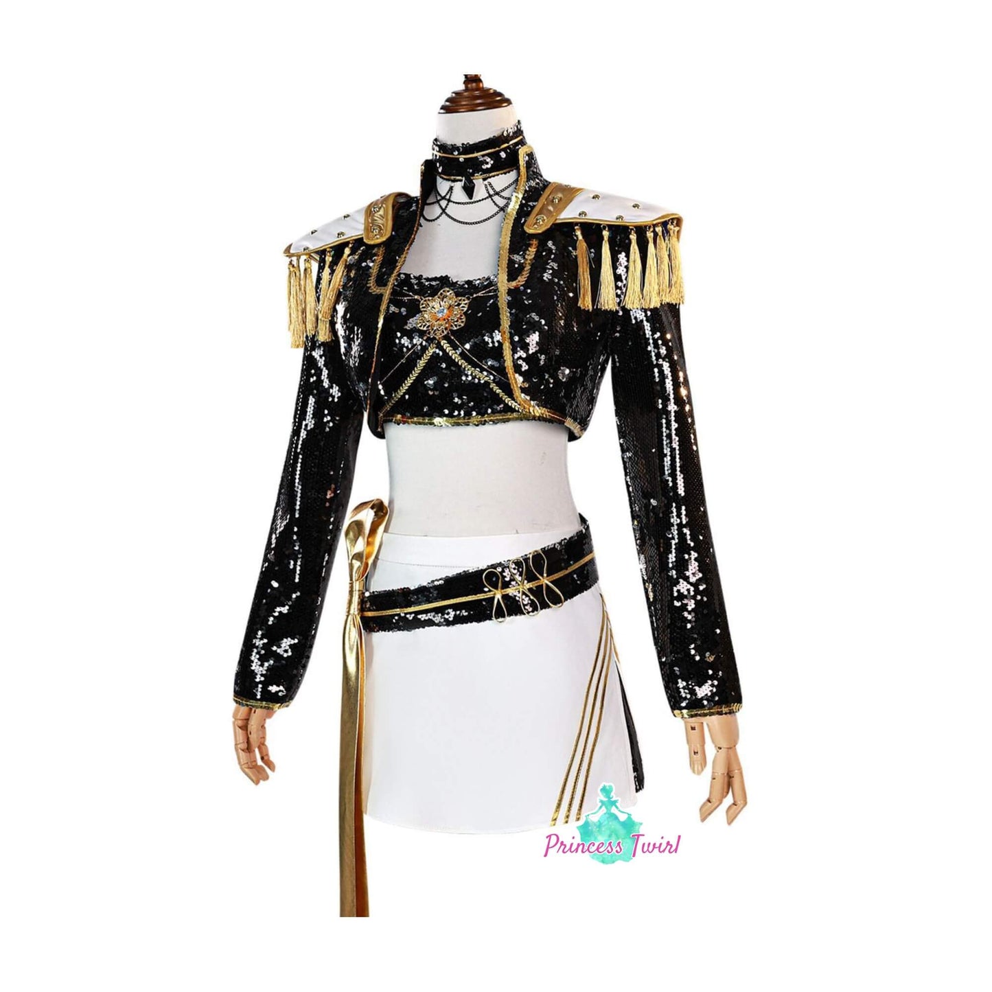 Mira Golden Black Costume for Kids Shiny KPop Demon Hunters Inspired Cosplay for Girls