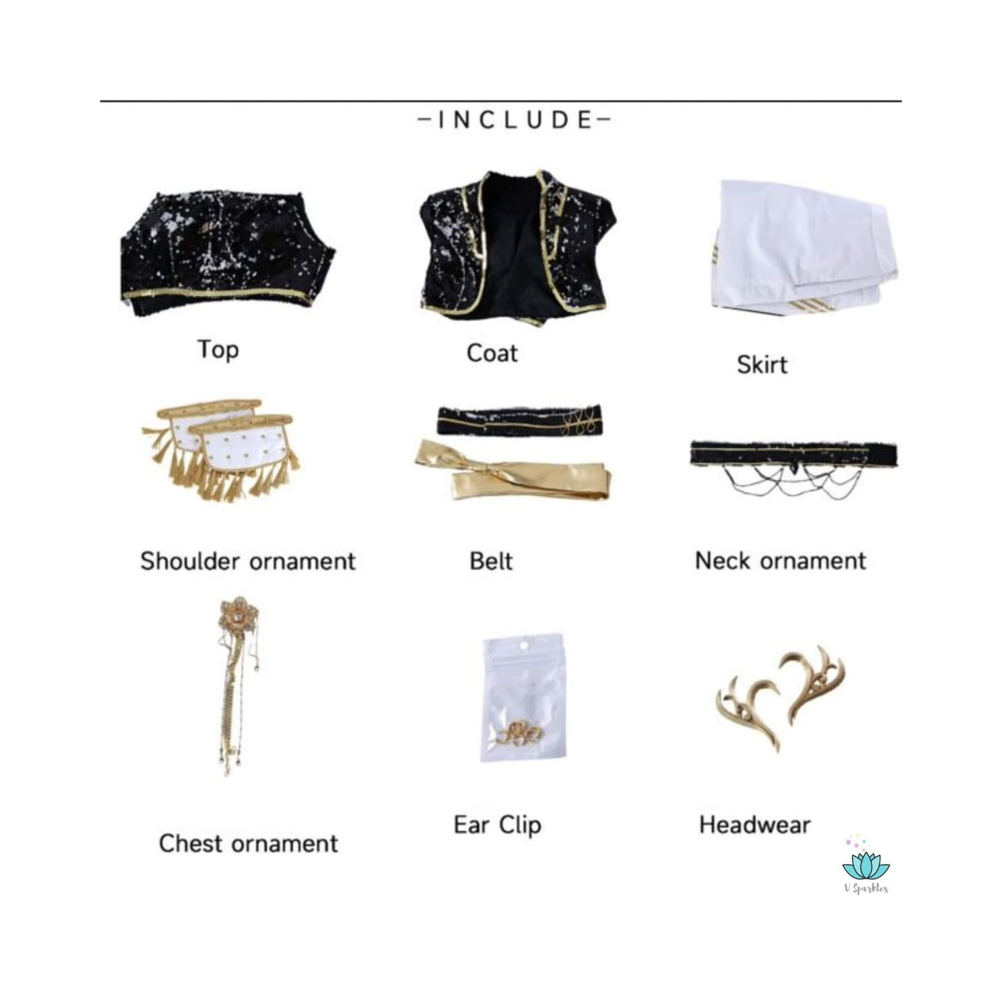 PRE ORDER Mira Golden Black Costume for Kids Shiny KPop Demon Hunters Inspired Cosplay for Girls