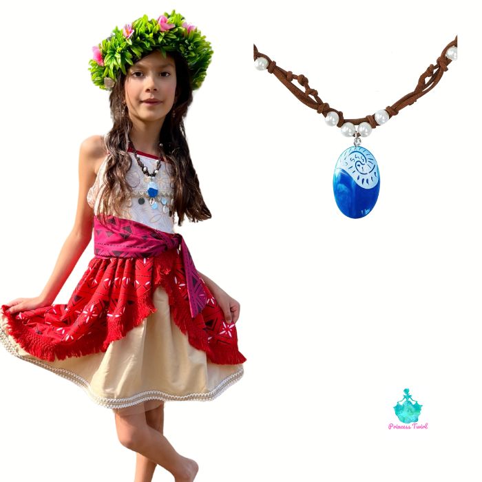moana dress with necklace