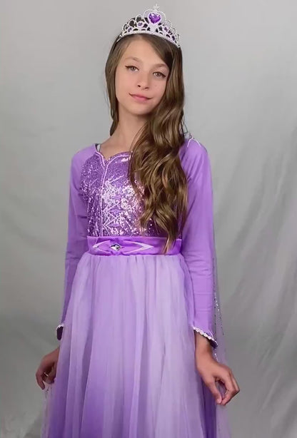 Exquisite Elsa purple dress, Frozen 2 birthday dress + Accessories