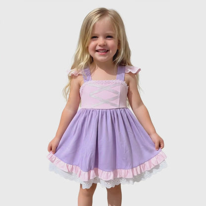 Rapunzel Purple and Pink Dress for Kids Everyday Casual Costume