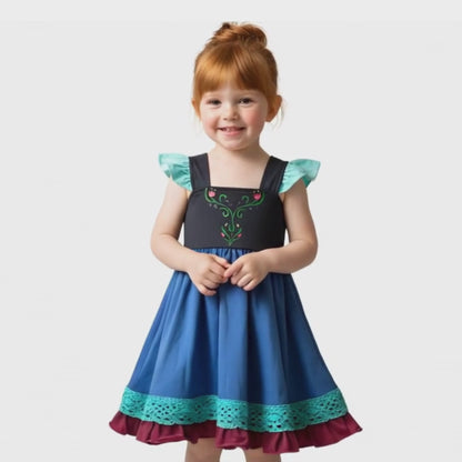 Frozen Anna Black and Blue Dress for Kids Everyday Costume