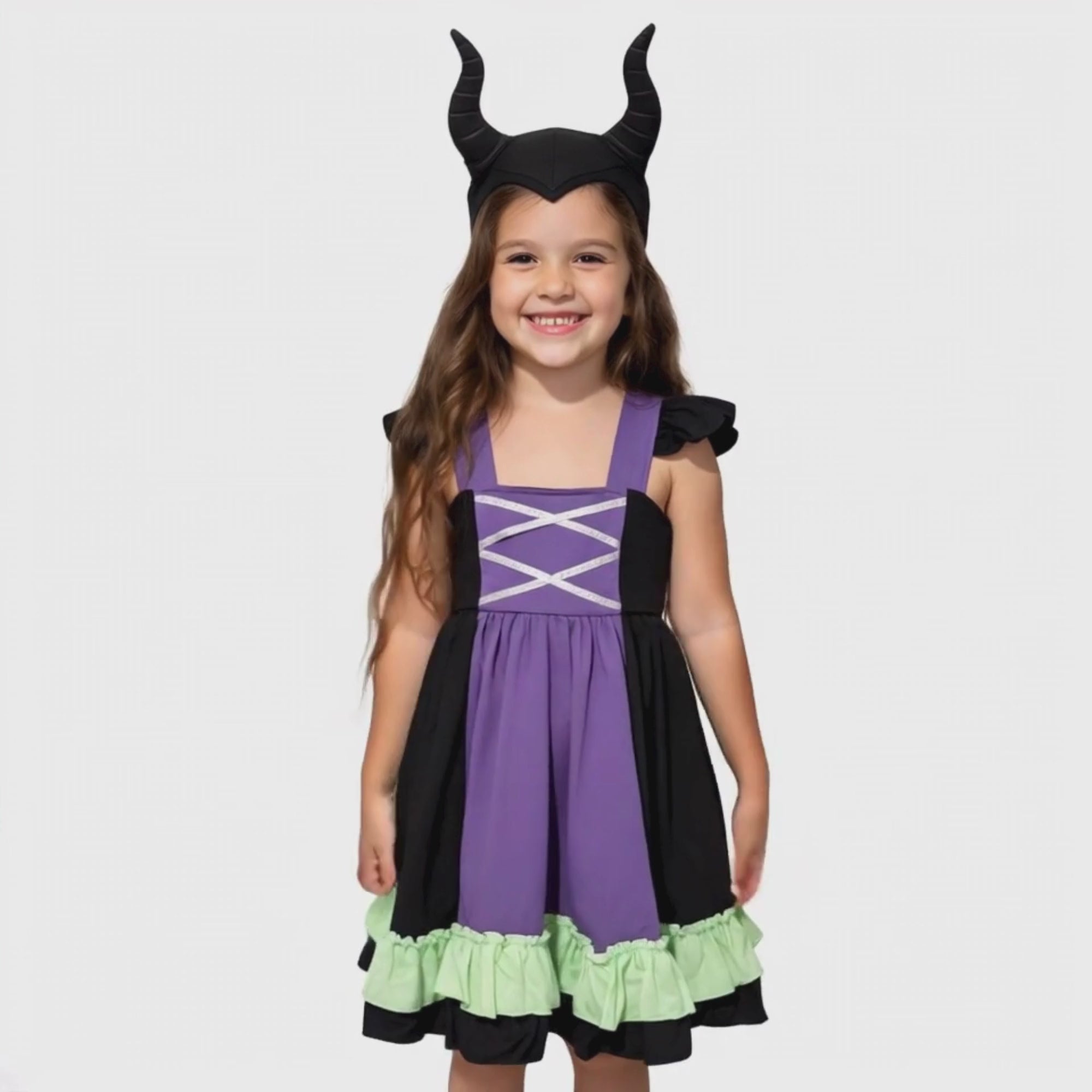 Maleficent Dress for Girls Villain Outfit for Kids