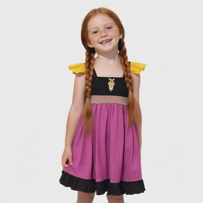 Anna Frozen Pink and Black Dress for Kids Everyday Play
