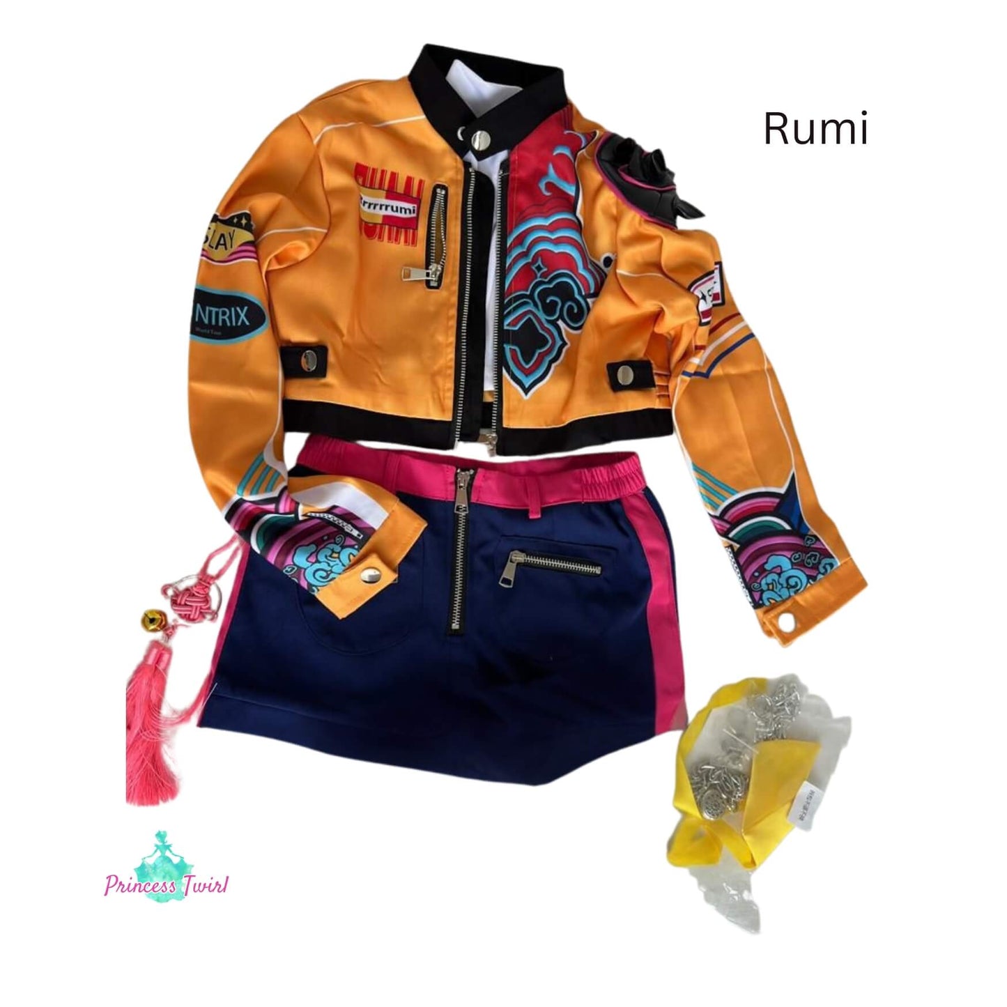 Girls Outfit for Halloween Rumi Costume Kpop Demon Hunters inspired 3D Outfits for Girls