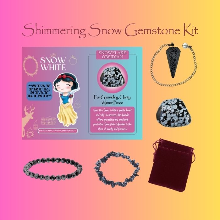 Princess Snow White' Shimmering Snow Gemstone Kit - Snowflake Obsidian