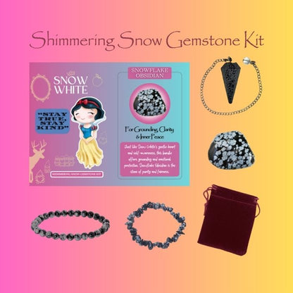 Princess Snow White' Shimmering Snow Gemstone Kit - Snowflake Obsidian