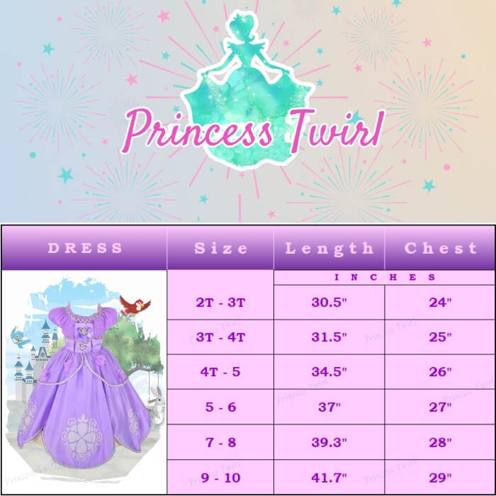 princess sofia the first dress for girls age 2 3 4 5 6 7 8 9 10 