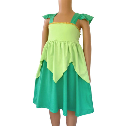 Tinkerbell Green Dress for Kids Everyday Fairy Costume for Girls