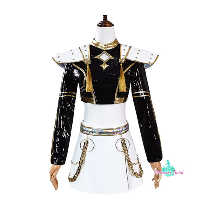 K pop Demon Hunters Costume for Kids Inspired Zoey Shinny Black Costume