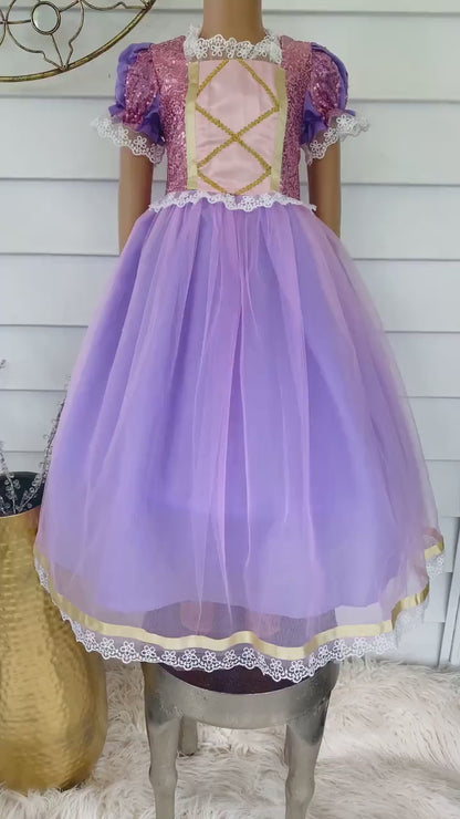 Disney-Inspired Princess Rapunzel Costume Dress for Birthday Party